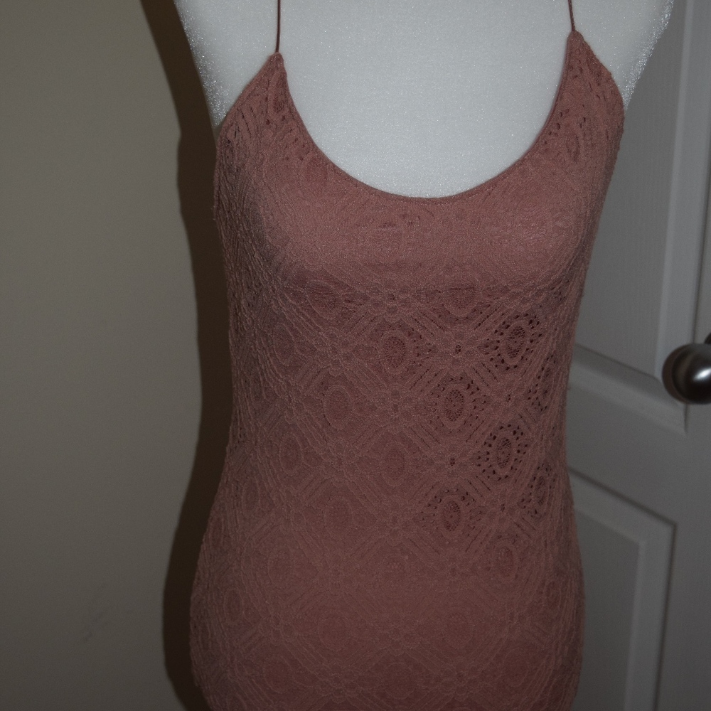 Sexy blush colored spaghetti strap bodycon